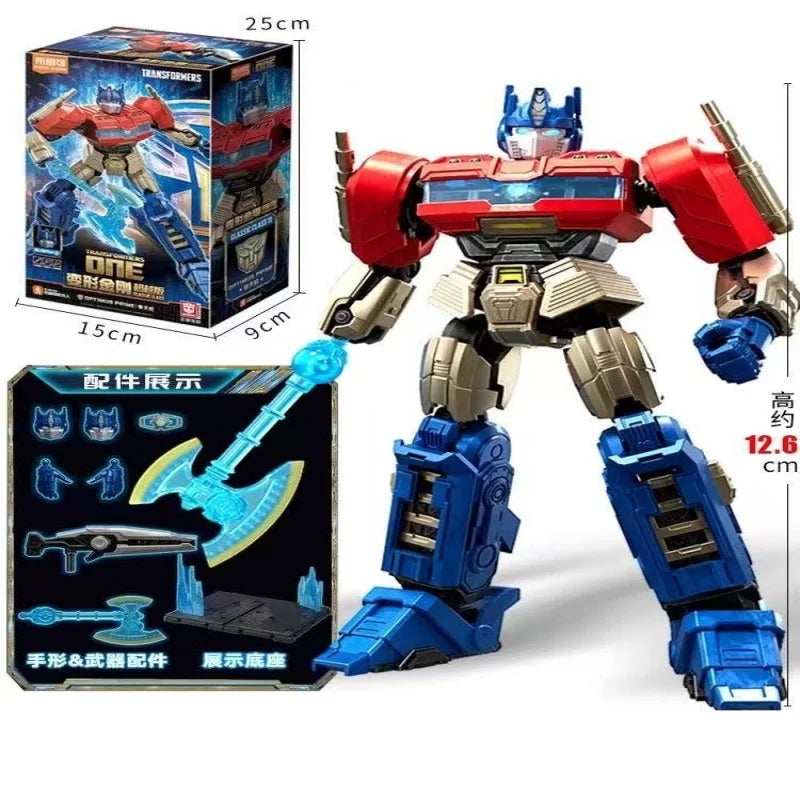 Transformers-figuur Optimus Prime 2 Brick-editie — blauwe en rode collectorbox
