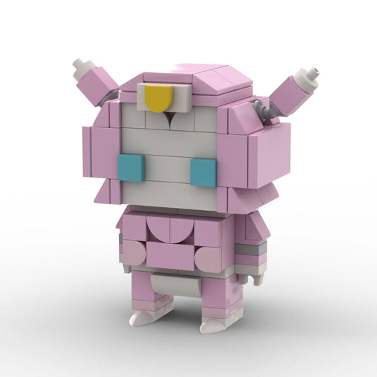 Transformers Elita Chibi met ronde oren — miniatuur van lichtroze baksteen