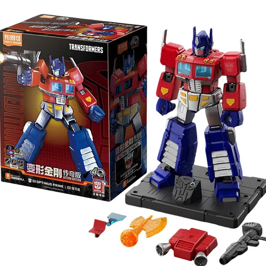 Transformers-figuurtje Optimus Prime Blitzwing Klassiek — beweegbare rood-blauwe commandant van steen