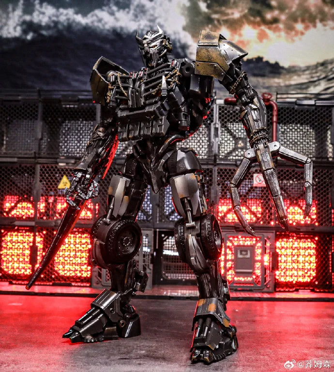 Transformers-figuur Scourge met gouden patina — Gedetailleerde buste in roestige uitvoering