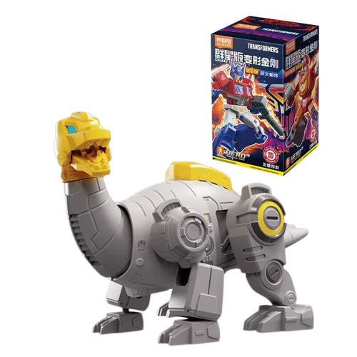 Transformers Sludge-figuur — Grijze dinosaurusmodus, complete Blokees-doos