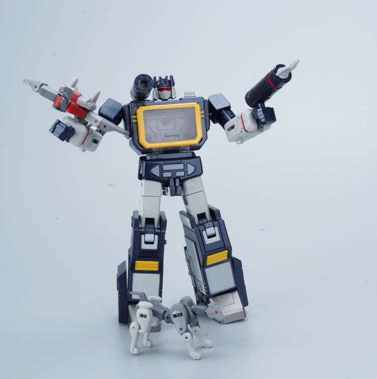 Transformers Soundwave Newage H21-figuur — kleine G1-KO met geïntegreerde cassette