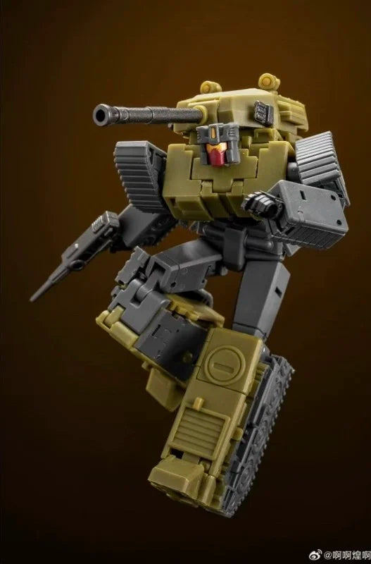 Transformers Brawl MS-B51R-figuur — Kaki-aanvalstank Heavy Gunner