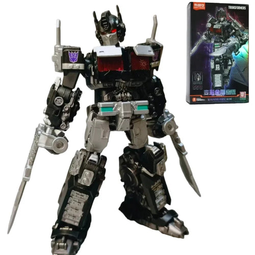 Transformers-figuur Nemesis Prime Blitzwing Beyond — Zwarte brickstijl, dreigende silhouet