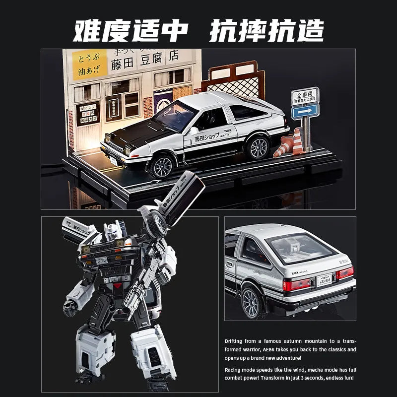 Transformers AE86 Initial D-figuur — gedeformeerde tofu-shoprobot