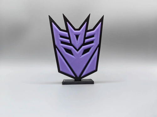 Transformers Decepticon-bord in paars — Bureauaccessoire met embleemsilhouet