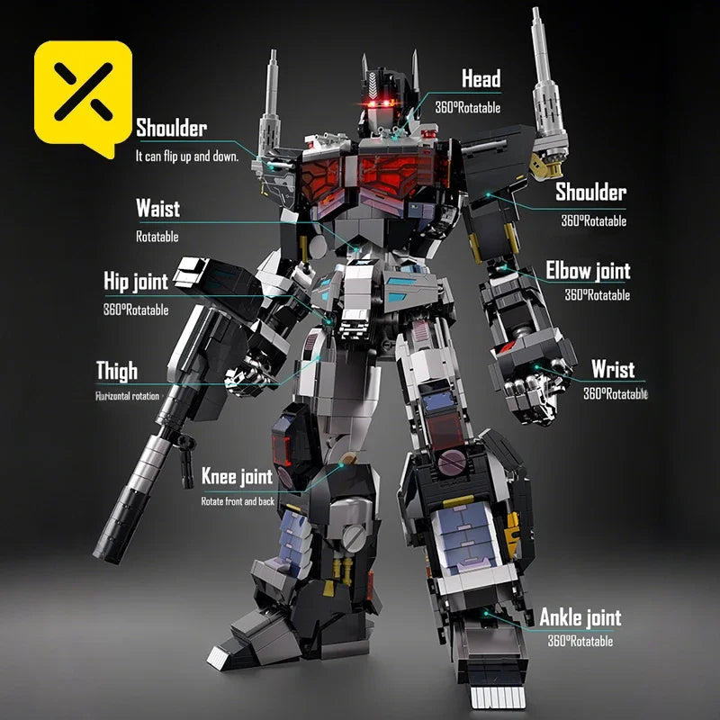 Transformers Nemesis Knight-bouwstenen — Donkere Optimus Prime-constructie, 1886 onderdelen