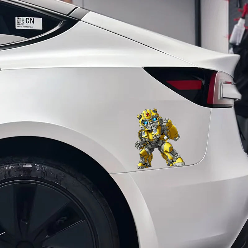 Transformers Bumblebee UV-sticker — Driehoekige raamsticker voor de auto