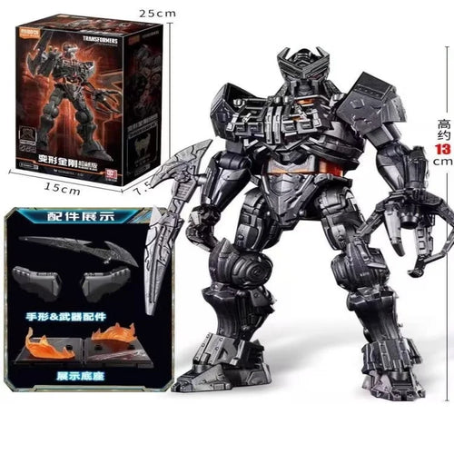 Transformers-figuur Scourge met kolossaal lemmet — grijze versie, coffret met technisch fiche