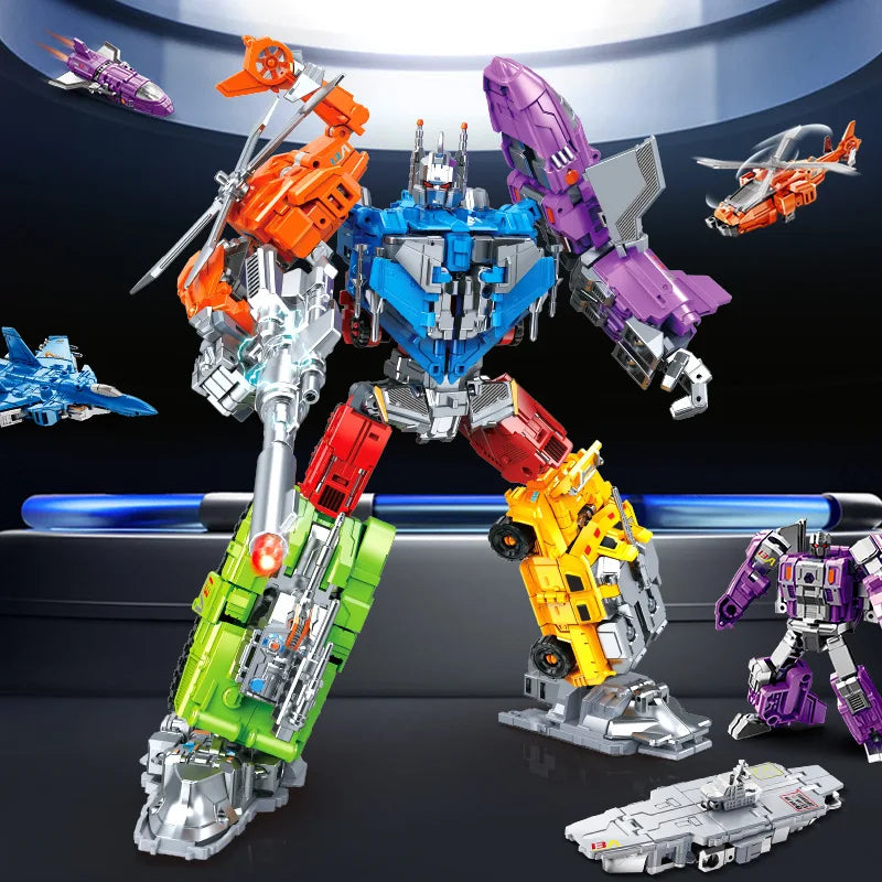 Transformers-figuur Dinoking Vitrine Complète — Veelkleurig team met vijf robots, zonder doos