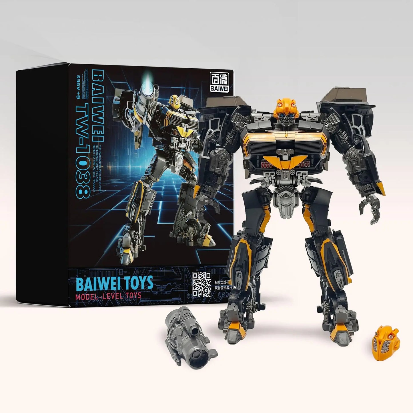 Transformers-figuur Bumblebee Black Bee TW1038 — Zwarte en oranje krijgereditie