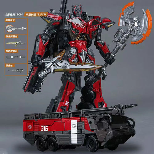 Transformers Sentinel Prime-figuur TW1024 — Deluxe-versie van transformeerbare brandweerwagen van legering