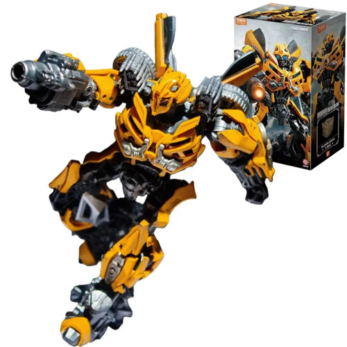Transformers-figuur Bumblebee Blitzwing met vensterdoos — modulaire gele en zwarte stenen