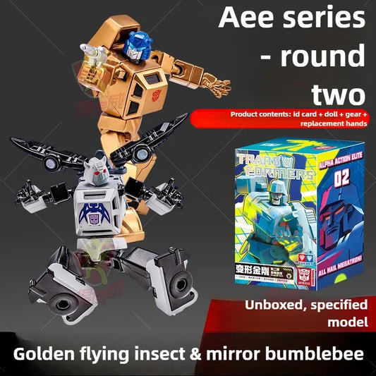 Duo Transformers-figuren met gouden Insecticon & chromen Bumblebee — Speciale editie van AAE