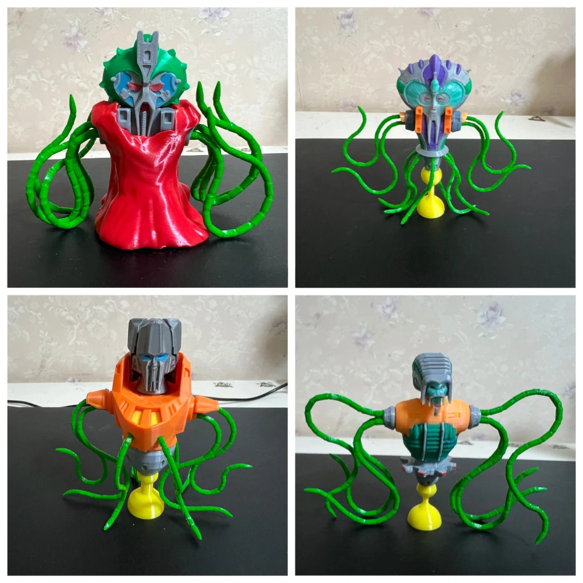 Transformers-buste van rood tentakelmonster — Vijfgezichtencreatuur, Techno-editie