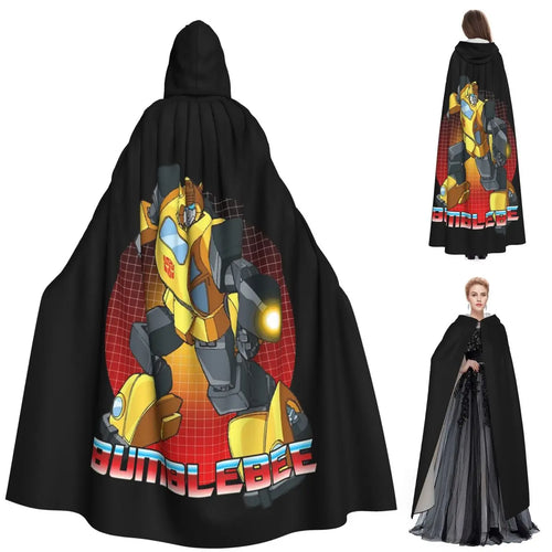 Transformers Bumblebee-cape — Lange cosplaycape met capuchon voor Halloween