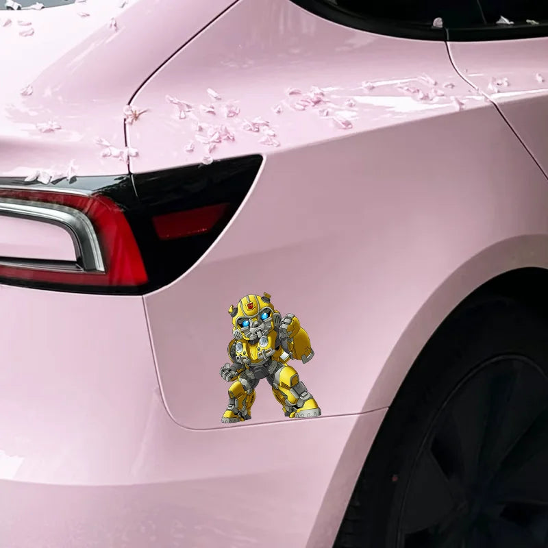 Transformers Bumblebee UV-sticker — Driehoekige raamsticker voor de auto