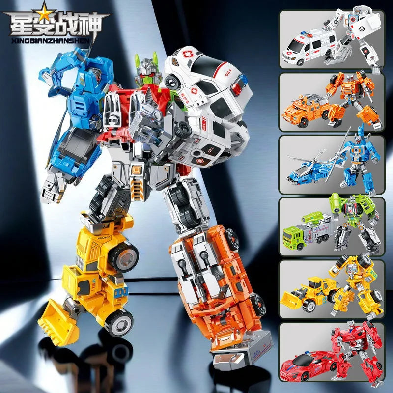 Transformers-figuur Dinoking Escouade Multicolore — Oranje en blauwe combiner, zonder doos