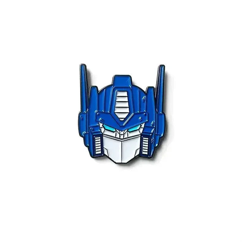 Donkerblauwe Transformers Soundwave-badge — rugzaktasbroche met hoofd