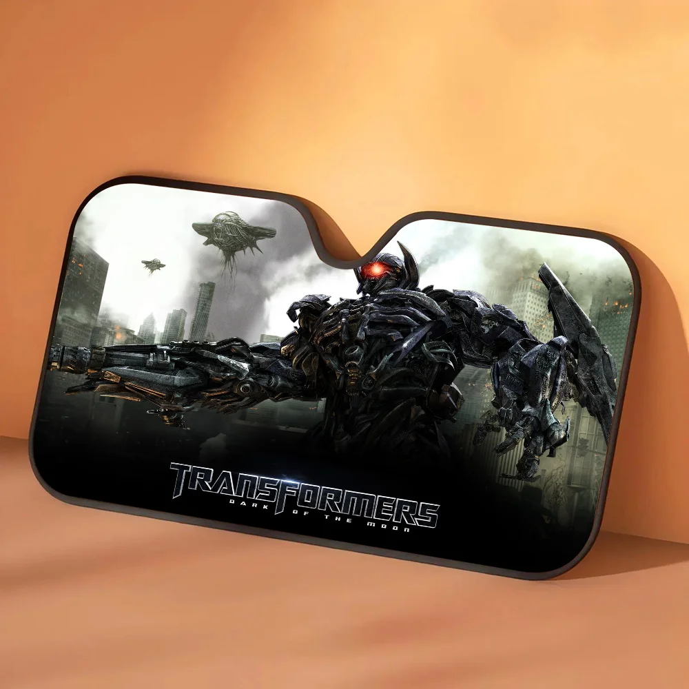Transformers-zonnescherm Gevechtslogo en silhouetten — zonwering voor de auto, grijze editie