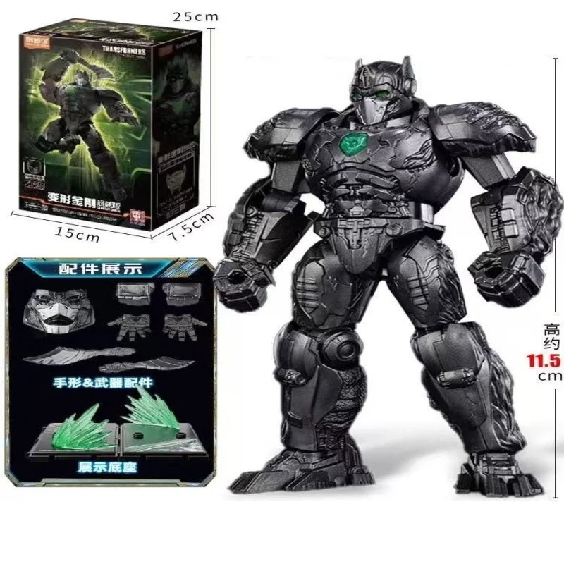 Transformers Optimus Primal-figuur in robotmodus — Zwart pantser en groen embleem