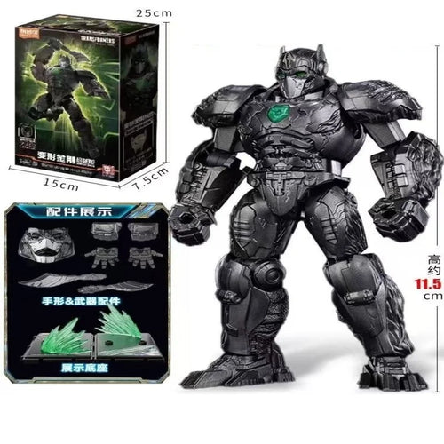 Transformers Optimus Primal-figuur in robotmodus — Zwart pantser en groen embleem