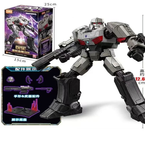 Transformers-figuur Megatron gebogen, grijze versie — Decepticon-coffret met technisch fiche