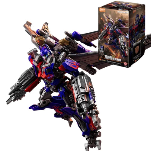 Transformers-figuur Optimus Prime met gevleugelde rugzak — rode en blauwe stenen, Blitzwing-vliegkit