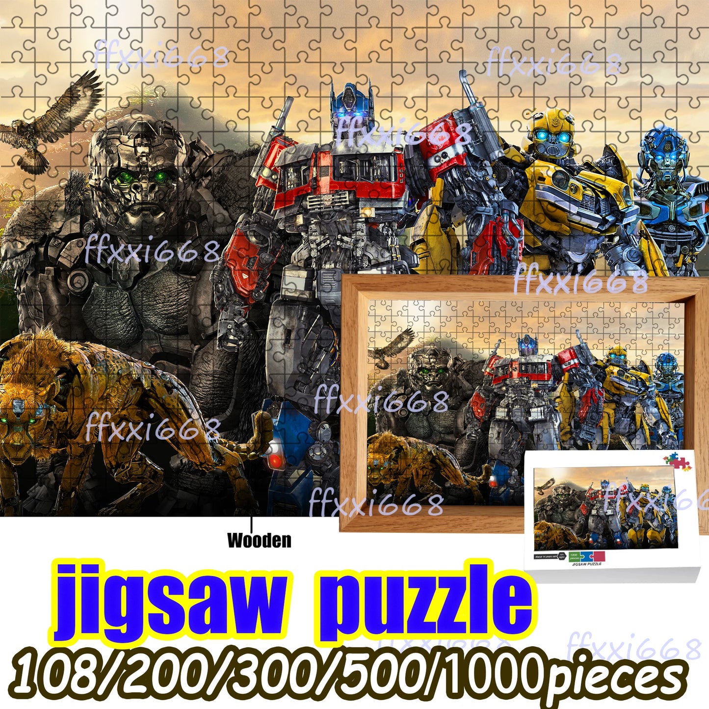 Transformers-puzzel met Optimus Prime van hout — 1000 stukjes