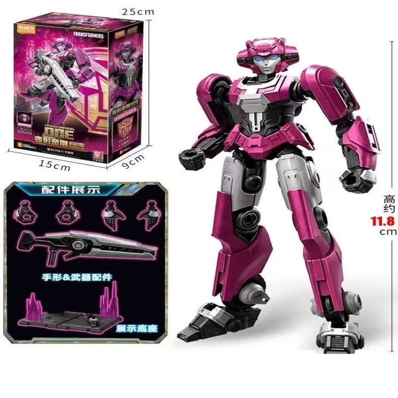 Transformers-figuur Elita-1, fuchsia krijger — compleet coffret met fiche, 11.4cm
